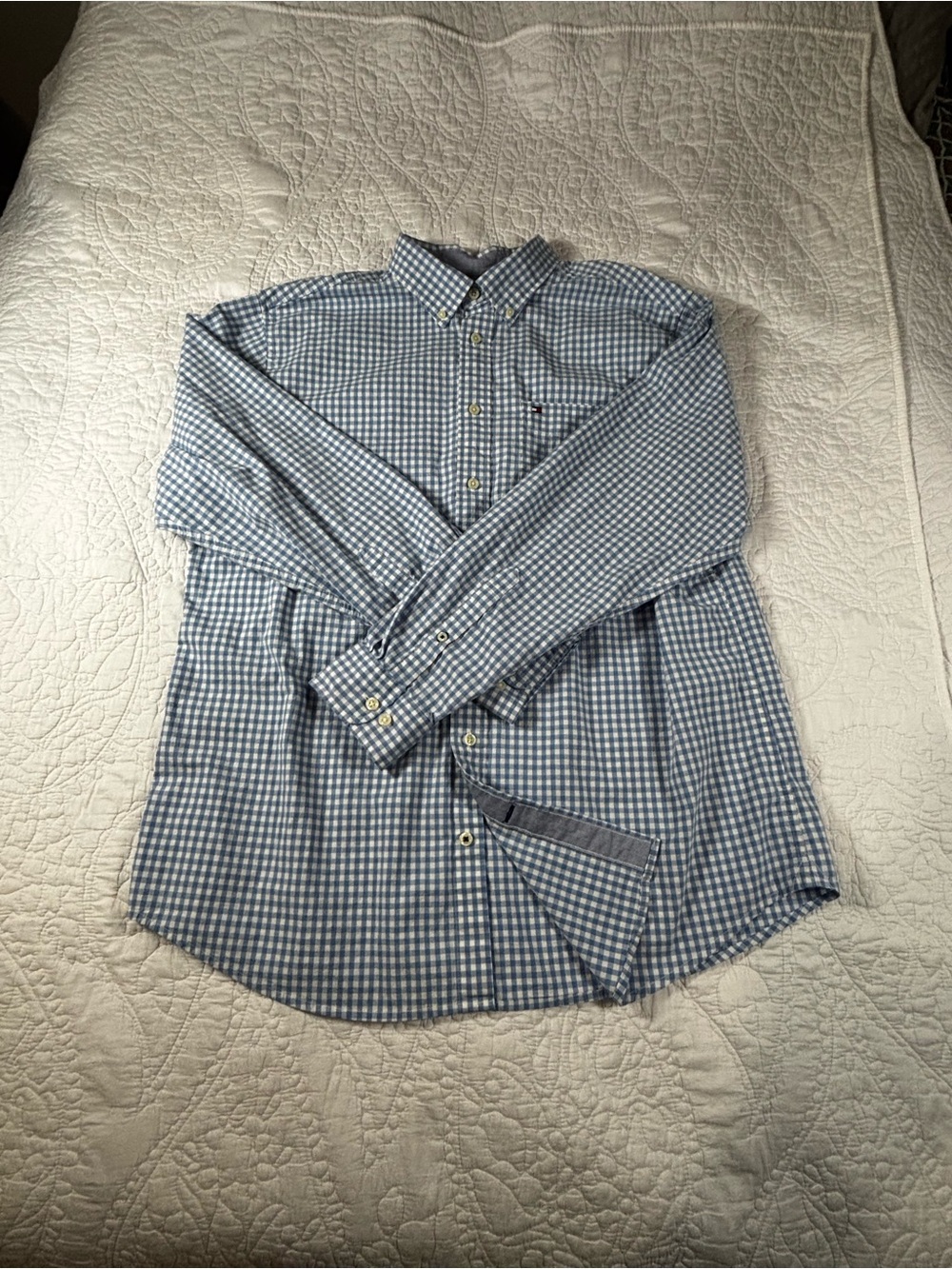 Men's Tommy Hilfiger Blue Check Button-Down Shirt